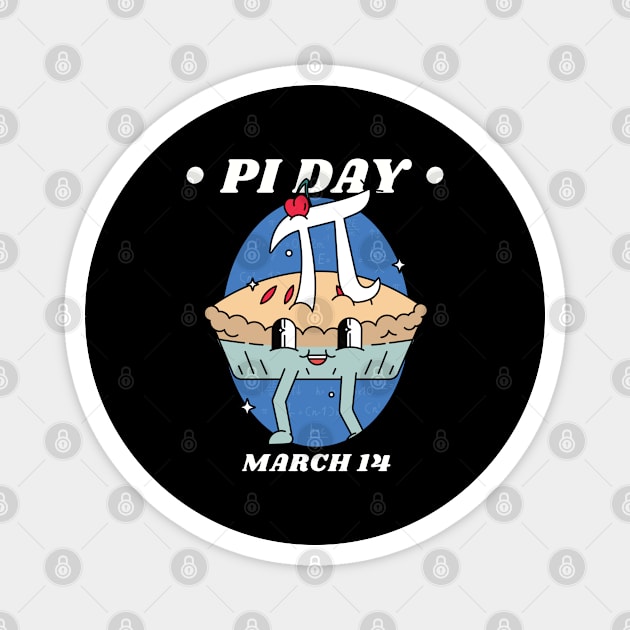 Pi Day Cute Cartoon Pie March 14 Magnet by DPattonPD